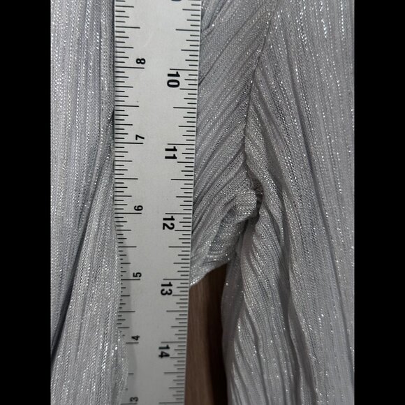 New Joie Pants XS Gray Metallic Pull On Sheer Flowy Stretch Straight Pleated - Picture 4 of 7